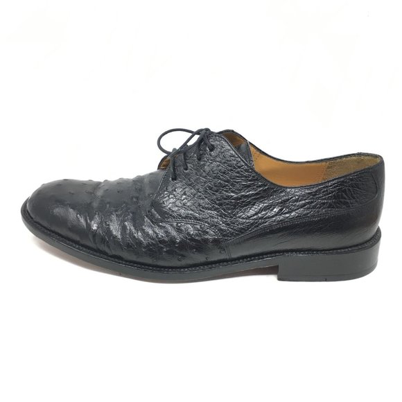 Mezlan Platinum Oxfords Shoes Sz 9.5 Black Ostrich